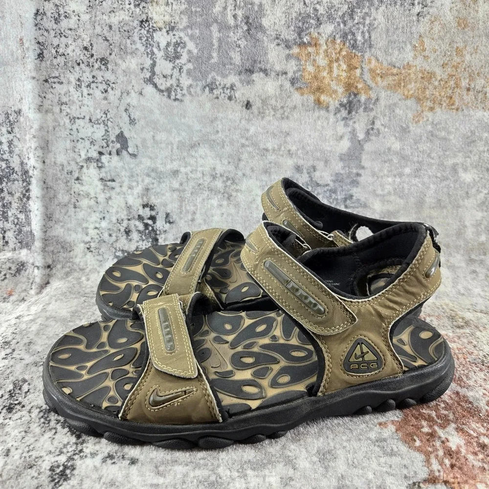 Nike‎ ACG Sport Hiking Sandals Mens 11 Brown Vintage Hook and Loop 00s